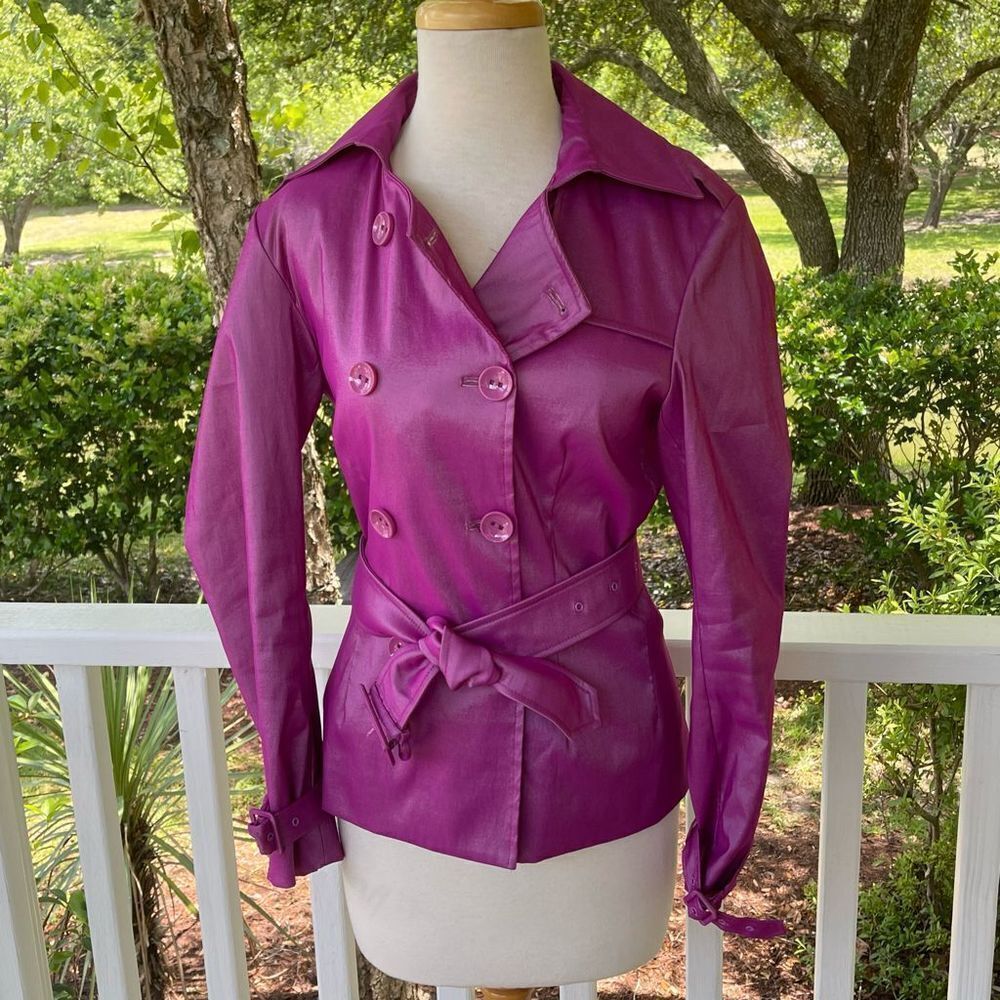 Samuel Dong Bright Pink Short Trench Coat